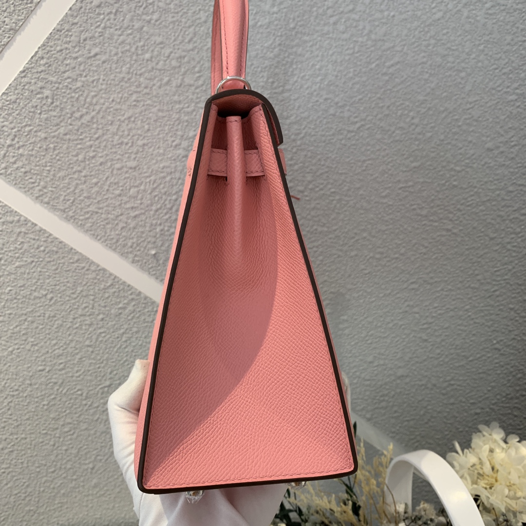 에르메스 켈리백25 핑크 은장 앱송